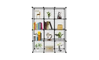 Slickblue 12-Cube Wire Storage Organizer – Modular Cube Shelves for Multifunctional Home and Office Use