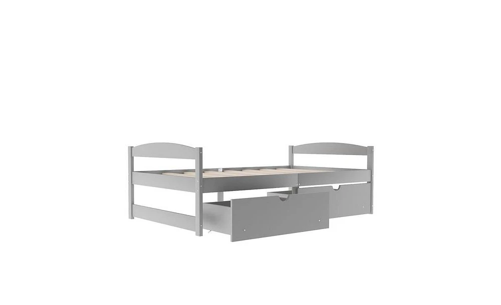 Slickblue Twin Size Platform Bed with Two Storage Drawers