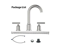 Garmin Bathroom Faucet, Bathroom Sink Faucet, 8 Inch Bathroom Faucet for Sink 3 Hole with Stainless Steel Pop-up Drain for Your Bathroom