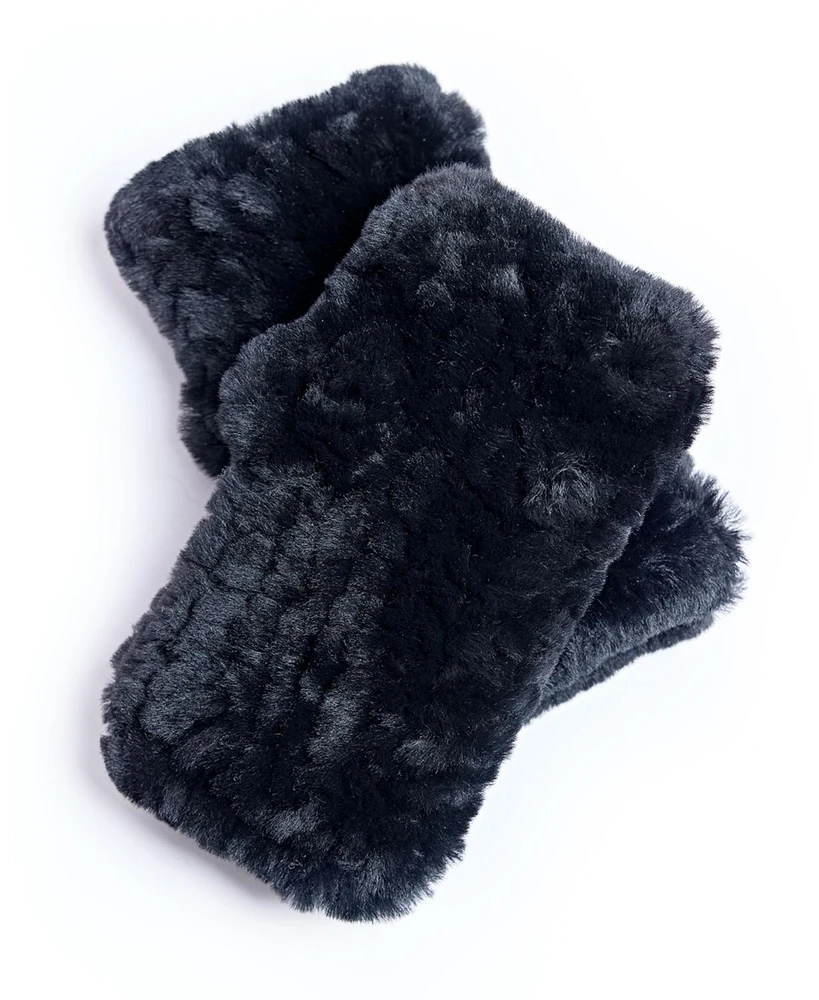 Julia & Stella by Maximilian Knitted Shearling Fingerless Gloves