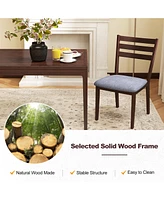 Sugift Set of 2 Upholstered Armless Kitchen Chair with Solid Rubber Wood Frame