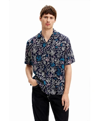 Desigual Men's Shirt with contrasting illustrations