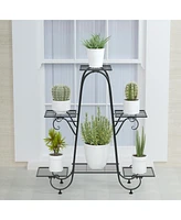 Unho Multilayer 6 Tier Plant Stand Metal Flower Rack Stand Display Holder Garden