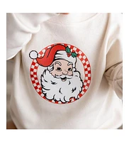 Sweet Wink Baby Boys Retro Santa Christmas Long Sleeve Romper