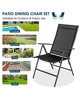 Sugift Set of 2 Adjustable Portable Patio Folding Dining Chair Recliners