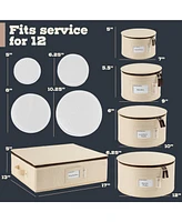 Florida Brands Hard Shell China Storage Containers 5-Piece Set Moving Boxes for Dinnerware Service 12