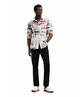 Desigual Men's Shirt with Japanese Print Design