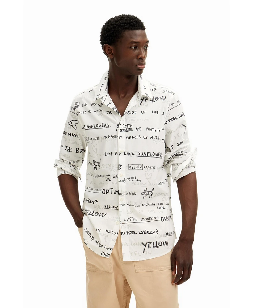 Desigual Men's Long-sleeve shirt with lettering