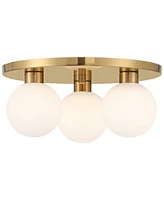 Possini Euro Design Possini Euro Mandy 12 1/4"W Gold 3-Light Led Ceiling Light