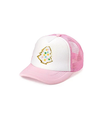 Sweet Wink Girls Pastel Christmas Tree Patch Hat