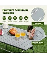 Sugift Folding Heavy-Duty Aluminum Camping Table with Carrying Bag