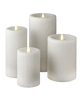 Seasonal Fine Ribbed Motion Flameless Candle, 4x8