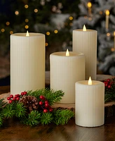 Seasonal Fine Ribbed Motion Flameless Candle, 4x6