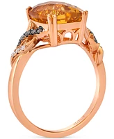 Le Vian Citrine (4 ct. t.w.) & Diamond (1/10 ct. t.w.) Statement Ring in 14k Rose Gold