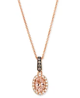 Le Vian Morganite (1/2 ct. t.w.) & Diamond (1/5 ct. t.w.) Oval 20" Adjustable Pendant Necklace in 14k Rose Gold