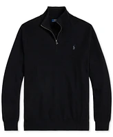 Polo Ralph Lauren Men's Big & Tall Mesh-Knit Cotton Quarter-Zip Sweater