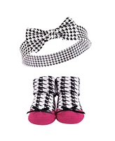 Hudson Baby Girls 12Pc Headband and Socks Set, Pink Gray Red Sequin, 0-9 Months