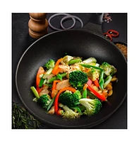 Kohas Kproduct4u 11.8" Prime Titanium Stone Coating Wok Pan, Black