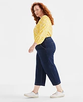 Style & Co Plus Size Wide-Leg Cropped Jeans, Exclusively at Macy's