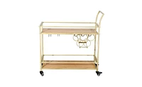 Slickblue Stylish Bar Serving Cart for Entertaining, Beverage Storage, and Easy Mobility