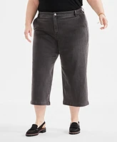 Style & Co Plus Size Wide-Leg Cropped Jeans, Exclusively at Macy's