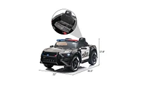 Slickblue 12V Kids Ride-On Police Sports Car with Remote Control, Led Lights & Siren