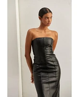 Crescent Women's Valentina Faux Leather Tube Dress