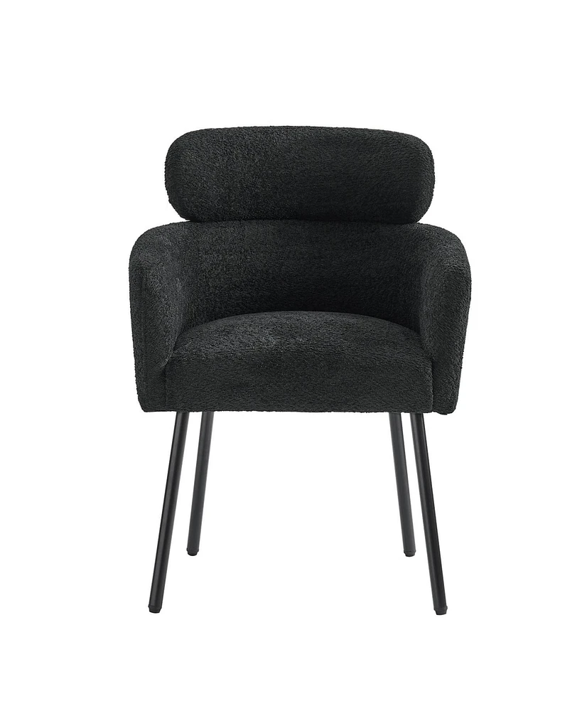 Hulala Home Niccolo Modern Boucle Dining Chair with Adjustment Feet
