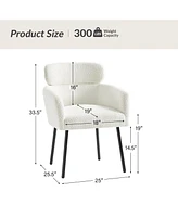 Hulala Home Niccolo Modern Boucle Dining Chair with Adjustment Feet