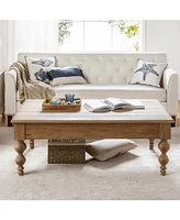 Hulala Home Gaston Farmhouse Lift Top 4 Legs Coffee Table with Storage