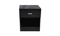 Slickblue 1-Drawer Metal Handle Bedside Cabinet Nightstand for Bedroom Storage