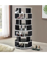 Kings Brand Furniture Cassidy Revolving Shoe Rack, Spinning Rack Tower, 360° Storage Organizer for Closet Entryway Bedroom Ha