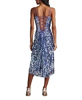 Tadashi Shoji Women's Mikala Sequin Corset Back Midi Dress