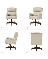 Hulala Home Clemant Transitional Leather Executive Task Chair with Adjustable Seat Height and Tilt Mechanism