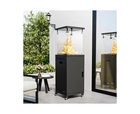 50000-btu Black Steel Floorstanding Propane Patio Heater with Wheels