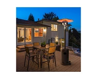 48000 Btu Propane Brown Patio Heater with Cover and Wheels