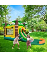 Pogo Bounce House Inflatable Bounce House with Slide and Pool for Kids (Without Blower)