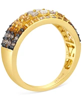 Le Vian Ombre Citrine (1/2 ct. t.w.) & Diamond (5/8 ct. t.w.) Four Row Statement Ring in 14k Gold