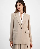 Tahari Asl Boyfriend Blazer Faux Wrap Top Pleated Skirt