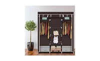 Slickblue 69" Portable Clothes Closet with Non-Woven Fabric and Double Rod for Efficient Storage Organizer
