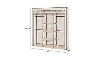 Slickblue 69" Portable Clothes Closet with Non-Woven Fabric and Double Rod for Efficient Storage Organizer