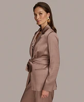 Donna Karan New York Women's Charmeuse Tie-Front Jacket