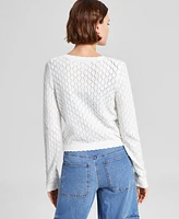 And Now This Women's Pointelle Crewneck Cardigan, Exclusively at Macy's