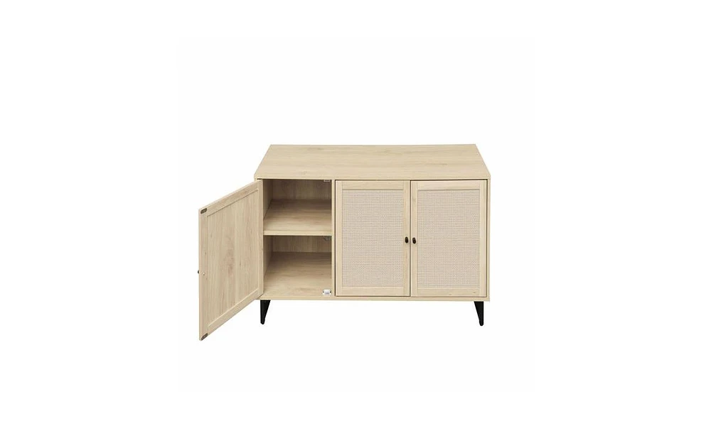 Slickblue 3 Door Cabinet,Sideboard Cabinet, Storage Cabinet for Living Room, Hallway Entryway Kitchen