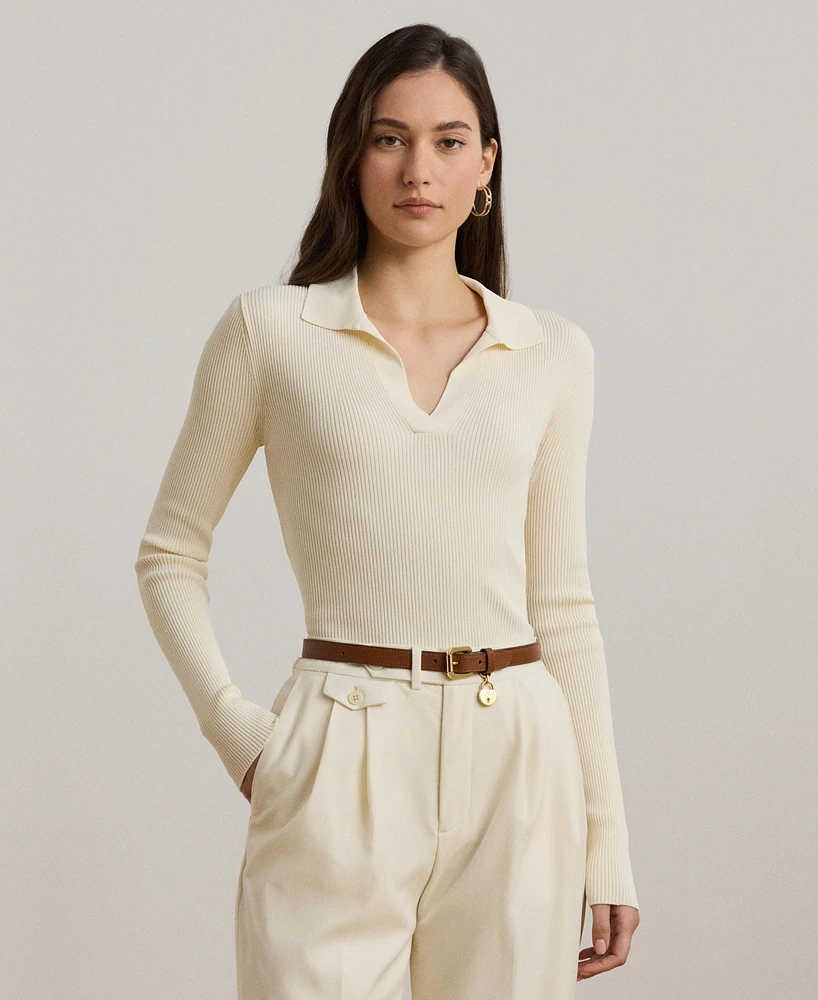 Lauren Ralph Lauren Women's Rib-Knit Polo Sweater