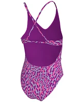 Nike Big Girls Lace-Up One-Piece Swimsuit