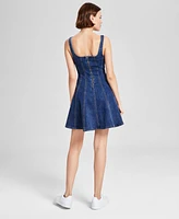 And Now This Women's Cotton Denim Fit & Flare Dress, Exclusively at Macy's