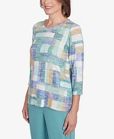 Alfred Dunner Petite Colorblock Top