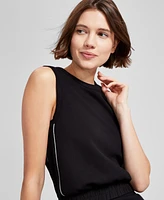 And Now This Women's Piping-Trim Sleeveless Top, Exclusively at Macy's