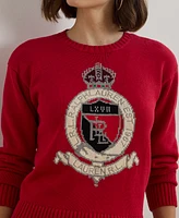 Lauren Ralph Petite Cotton Intarsia-Knit Crest Sweater